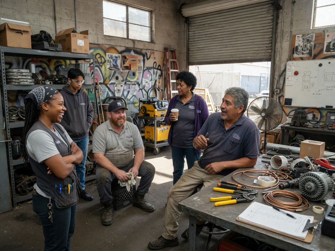 The Cano Heating & Cooling team at work in Inwood